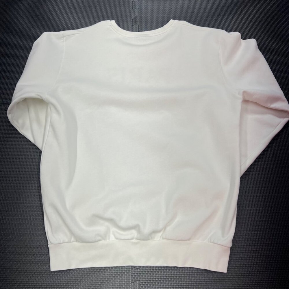 Paris France Embroidered Sweatshirt White Gold Accents Red & Green Trim Long Sle